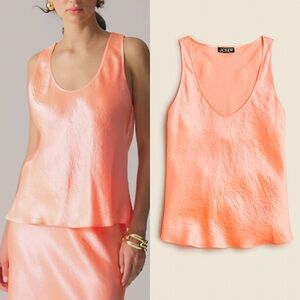 NEW J. Crew Textured Satin Scoopneck Tank Top